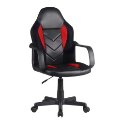 Καρέκλα Γραφείου  NIOBH Μαύρο/Κόκκινο PVC 54x59x92-104cm