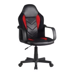 Καρέκλα Γραφείου  NIOBH Μαύρο/Κόκκινο PVC 54x59x92-104cm