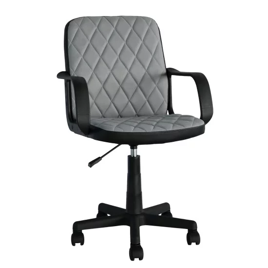 Καρέκλα Γραφείου THIRINA Γκρι/Μαύρο Ύφασμα/PVC 56x57x85-97cm Καρέκλα Γραφείου THIRINA Γκρι/Μαύρο Ύφασμα/PVC 56x57x85-97cm