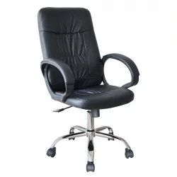 Καρέκλα Γραφείου Διευθυντή  RUTH Μαύρο PVC 64x55x120cm