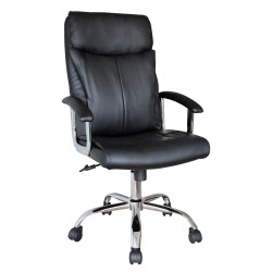 Καρέκλα Γραφείου Διευθυντή  COOKE Μαύρο PVC 63x80x118-126cm