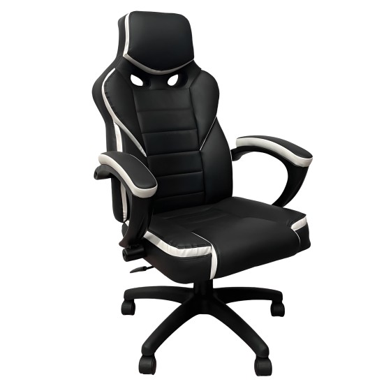 Καρέκλα Γραφείου Gaming ΚΛΕΟΝΙΚΗ Μαύρο/Λευκό 65x72x118-126cm Καρέκλα Γραφείου Gaming ΚΛΕΟΝΙΚΗ Μαύρο/Λευκό 65x72x118-126cm