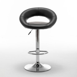 Σκαμπό Bar  FETT Με Πλάτη Πτυσσόμενο Μαύρο PU/Μέταλλο 54x49x81-103cm Σκαμπό Bar  FETT Με Πλάτη Πτυσσόμενο Μαύρο PU/Μέταλλο 54x49x81-103cm