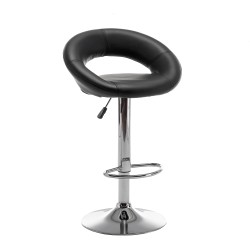 Σκαμπό Bar  FETT Με Πλάτη Πτυσσόμενο Μαύρο PU/Μέταλλο 54x49x81-103cm Σκαμπό Bar  FETT Με Πλάτη Πτυσσόμενο Μαύρο PU/Μέταλλο 54x49x81-103cm