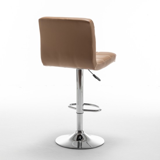 Σκαμπό Bar DIN Με Πλάτη Πτυσσόμενο Cappuccino PVC/Μέταλλο 44x50x92-113cm Σκαμπό Bar DIN Με Πλάτη Πτυσσόμενο Cappuccino PVC/Μέταλλο 44x50x92-113cm