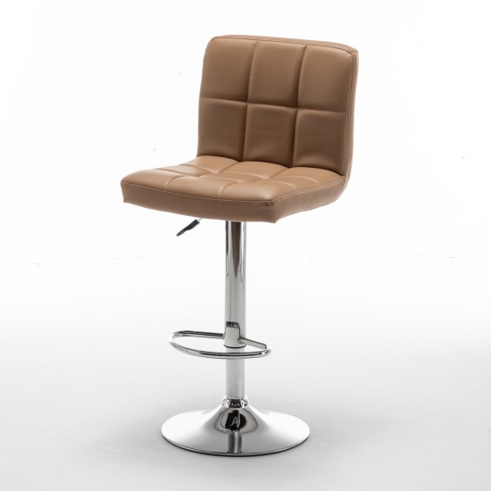 Σκαμπό Bar DIN Με Πλάτη Πτυσσόμενο Cappuccino PVC/Μέταλλο 44x50x92-113cm Σκαμπό Bar DIN Με Πλάτη Πτυσσόμενο Cappuccino PVC/Μέταλλο 44x50x92-113cm