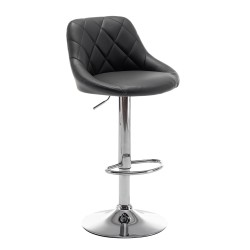 Σκαμπό Bar  GARSA Με Πλάτη Πτυσσόμενο Μαύρο PU/Μέταλλο 46x46x83-105cm