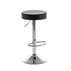 Σκαμπό Bar  LORTHA Πτυσσόμενο Μαύρο PU/Μέταλλο Φ39x64-86cm