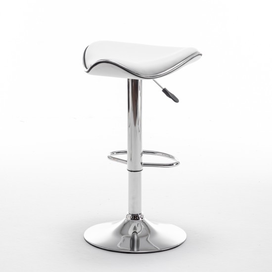 Σκαμπό Bar  MOD Πτυσσόμενο Λευκό PU/Μέταλλο 44.5x43x65.5-83.5cm