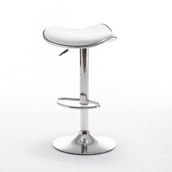 Σκαμπό Bar  MOD Πτυσσόμενο Λευκό PU/Μέταλλο 44.5x43x65.5-83.5cm