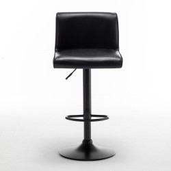 Σκαμπό Bar  ARMOR Με Πλάτη Πτυσσόμενο Μαύρο PU/Μέταλλο 45x48x86-107.5cm Σκαμπό Bar  ARMOR Με Πλάτη Πτυσσόμενο Μαύρο PU/Μέταλλο 45x48x86-107.5cm