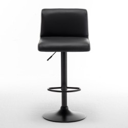 Σκαμπό Bar  ARMOR Με Πλάτη Πτυσσόμενο Μαύρο/Λευκό PU/Μέταλλο 45x48x86-107.5cm