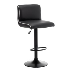 Σκαμπό Bar  ARMOR Με Πλάτη Πτυσσόμενο Μαύρο/Λευκό PU/Μέταλλο 45x48x86-107.5cm