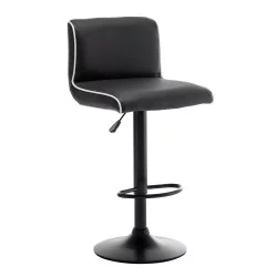 Σκαμπό Bar  ARMOR Με Πλάτη Πτυσσόμενο Μαύρο/Λευκό PU/Μέταλλο 45x48x86-107.5cm