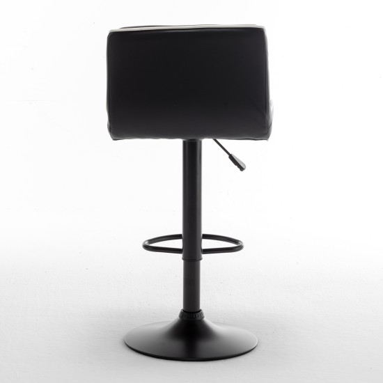 Σκαμπό Bar  ARMOR Με Πλάτη Πτυσσόμενο Μαύρο/Λευκό PU/Μέταλλο 45x48x86-107.5cm