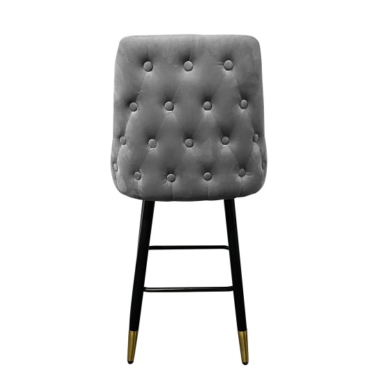 Σκαμπό Bar  COBB Με Πλάτη Γκρι Βελούδο/Μέταλλο 49x53x100cm Σκαμπό Bar  COBB Με Πλάτη Γκρι Βελούδο/Μέταλλο 49x53x100cm