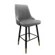 Σκαμπό Bar  COBB Με Πλάτη Γκρι Βελούδο/Μέταλλο 49x53x100cm Σκαμπό Bar  COBB Με Πλάτη Γκρι Βελούδο/Μέταλλο 49x53x100cm