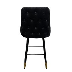 Σκαμπό Bar  COBB Με Πλάτη Μαύρο Βελούδο/Μέταλλο 49x53x100cm