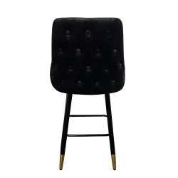 Σκαμπό Bar  COBB Με Πλάτη Μαύρο Βελούδο/Μέταλλο 49x53x100cm