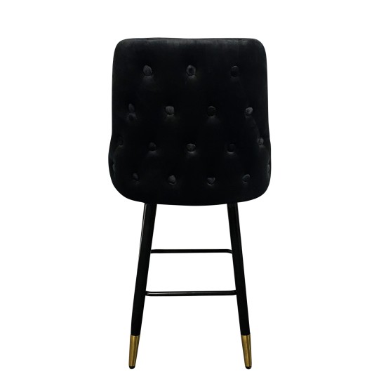 Σκαμπό Bar  COBB Με Πλάτη Μαύρο Βελούδο/Μέταλλο 49x53x100cm Σκαμπό Bar  COBB Με Πλάτη Μαύρο Βελούδο/Μέταλλο 49x53x100cm