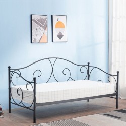 Κρεβάτι  MICHAEL Μεταλλικό Sandy Black 209x97x106cm (200x90cm)