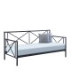 Κρεβάτι Μονό ArteLibre JASMINE Μαύρο Μέταλλο 208x97.6x100cm (Στρώμα 90x200cm) - ART-14250016