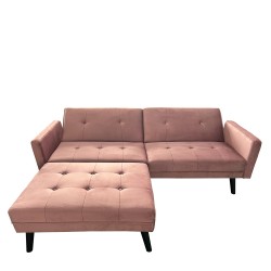 Καναπές Κρεβάτι Γωνιακός  ALFVIN Σάπιο Μήλο Ύφασμα 211x158x83cm