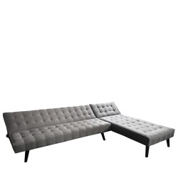 Καναπές Κρεβάτι Γωνιακός  MAGUS Γκρι Ύφασμα 254x77/163x74cm