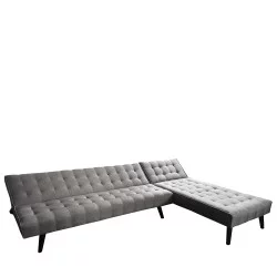 Καναπές Κρεβάτι Γωνιακός  MAGUS Γκρι Ύφασμα 254x77/163x74cm