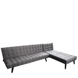 Καναπές Κρεβάτι Γωνιακός  MAGUS Γκρι Ύφασμα 254x77/163x74cm