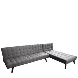 Καναπές Κρεβάτι Γωνιακός  MAGUS Γκρι Ύφασμα 254x77/163x74cm