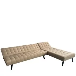 Καναπές Κρεβάτι Γωνιακός  MAGUS Καφέ Ύφασμα 254x77/163x74cm