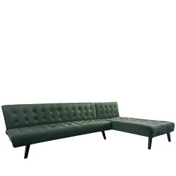Καναπές Κρεβάτι Γωνιακός  MAGUS Πράσινο Ύφασμα 254x77/163x74cm