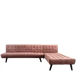 Καναπές Κρεβάτι Γωνιακός  MAGUS Σάπιο Μήλο Ύφασμα 254x77/163x74cm