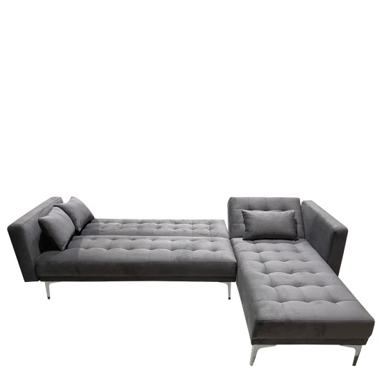 Καναπές Κρεβάτι Γωνιακός ARION Γκρι Ύφασμα 244x162x84cm Καναπές Κρεβάτι Γωνιακός ARION Γκρι Ύφασμα 244x162x84cm