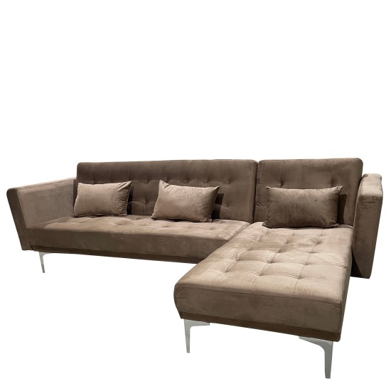 Καναπές Κρεβάτι Γωνιακός ARION Καφέ Ύφασμα 244x162x84cm Καναπές Κρεβάτι Γωνιακός ARION Καφέ Ύφασμα 244x162x84cm