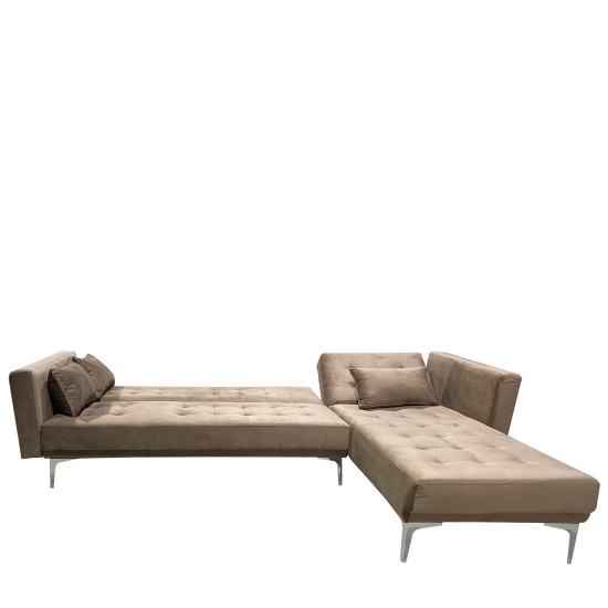 Καναπές Κρεβάτι Γωνιακός ARION Καφέ Ύφασμα 244x162x84cm Καναπές Κρεβάτι Γωνιακός ARION Καφέ Ύφασμα 244x162x84cm