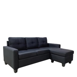 Καναπές Γωνιακός  IDRIL Αναστρέψιμος Μαύρο Ύφασμα 205x162x84cm