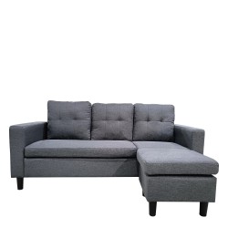 Καναπές Γωνιακός  GRETEL Αναστρέψιμος Γκρι Ύφασμα 182x122x70cm