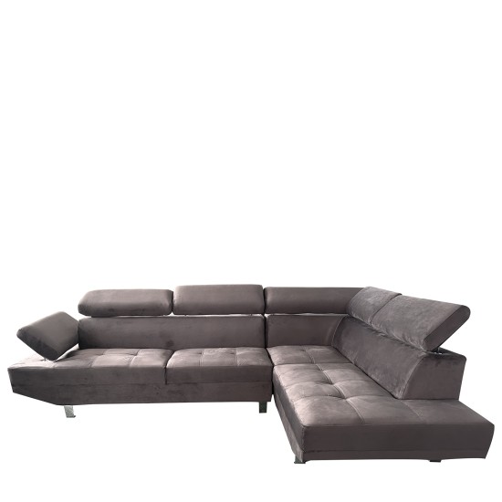 Καναπές Γωνιακός OZMA Γκρι Ύφασμα 254x160x70cm Καναπές Γωνιακός OZMA Γκρι Ύφασμα 254x160x70cm