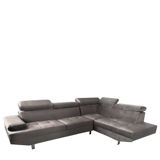 Καναπές Γωνιακός OZMA Γκρι Ύφασμα 254x160x70cm Καναπές Γωνιακός OZMA Γκρι Ύφασμα 254x160x70cm
