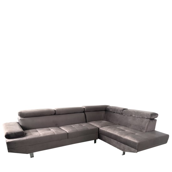 Καναπές Γωνιακός OZMA Γκρι Ύφασμα 254x160x70cm Καναπές Γωνιακός OZMA Γκρι Ύφασμα 254x160x70cm
