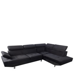 Καναπές Γωνιακός  OZMA Μαύρο Ύφασμα 254x160x70cm