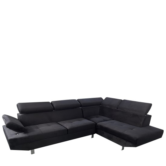 Καναπές Γωνιακός OZMA Μαύρο Ύφασμα 254x160x70cm Καναπές Γωνιακός OZMA Μαύρο Ύφασμα 254x160x70cm