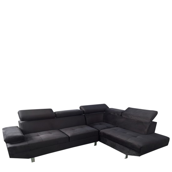 Καναπές Γωνιακός OZMA Μαύρο Ύφασμα 254x160x70cm Καναπές Γωνιακός OZMA Μαύρο Ύφασμα 254x160x70cm