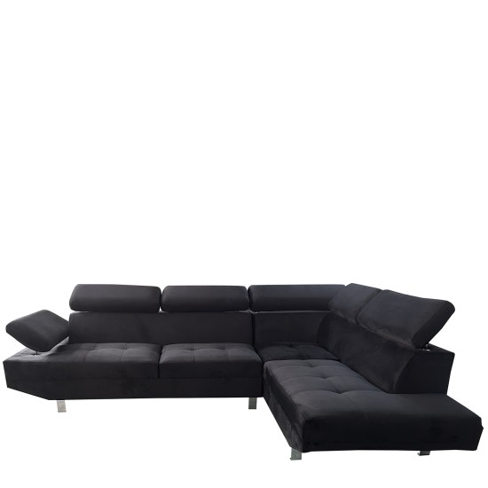 Καναπές Γωνιακός OZMA Μαύρο Ύφασμα 254x160x70cm Καναπές Γωνιακός OZMA Μαύρο Ύφασμα 254x160x70cm