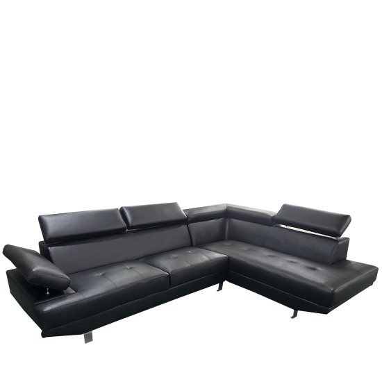 Καναπές Γωνιακός MASAL Μαύρο PU 280x185x85cm Καναπές Γωνιακός MASAL Μαύρο PU 280x185x85cm
