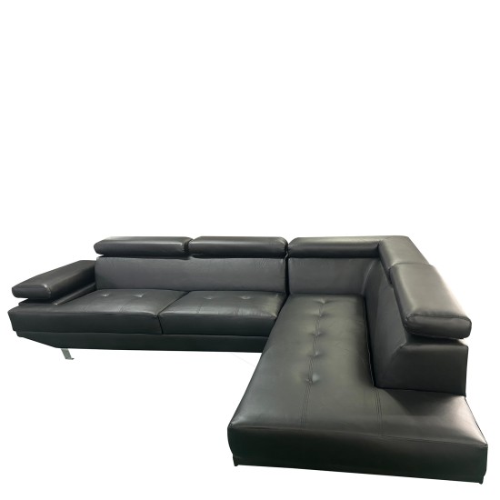 Καναπές Γωνιακός MASAL Μαύρο PU 280x185x85cm Καναπές Γωνιακός MASAL Μαύρο PU 280x185x85cm