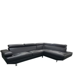 Καναπές Γωνιακός  MASAL Μαύρο PU 280x185x85cm