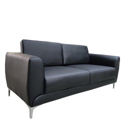 Καναπές Τριθέσιος  ELFRIC Μαύρο PU 190x81x81cm